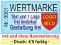 Preview: 1000 Wertmarken 4/0 "einseitig farbiger Druck" - mit Text + Logo [[- inkl. Gestaltungsservice -]]